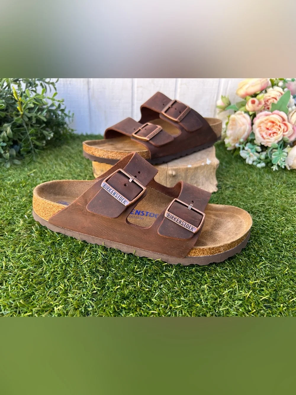 BIRKENSTOCK Arizona habana oiled leather 38 US 7-7.5 brown gently used/ unisex
